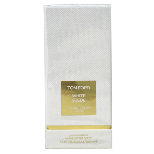 Tom Ford White Suede perfume packaging on a white background