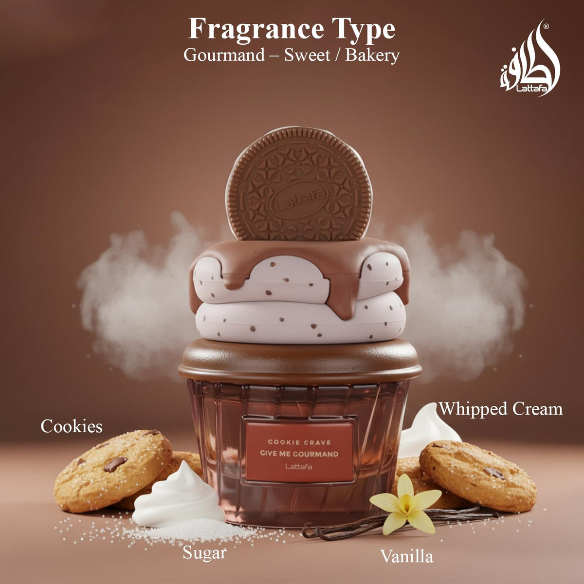 Lattafa Cookie Crave Eau de Parfum 75ml – Sweet Gourmand Perfume for Men & Women