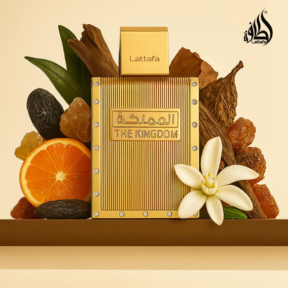 Lattafa The Kingdom Eau De Parfum for Men 100ml – A Sophisticated Blend of Freshness, Warmth & Eleganc