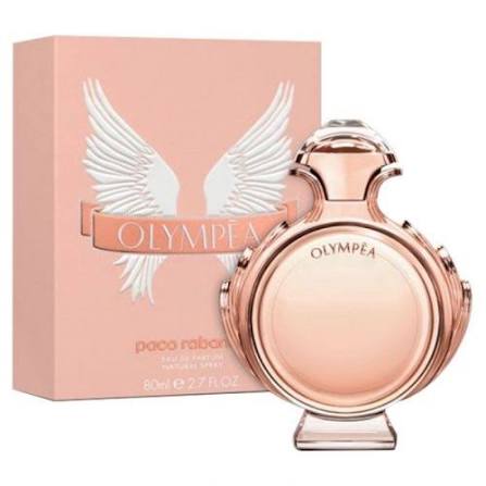 Paco Rabanne Olympea perfume bottle and packaging on a white background