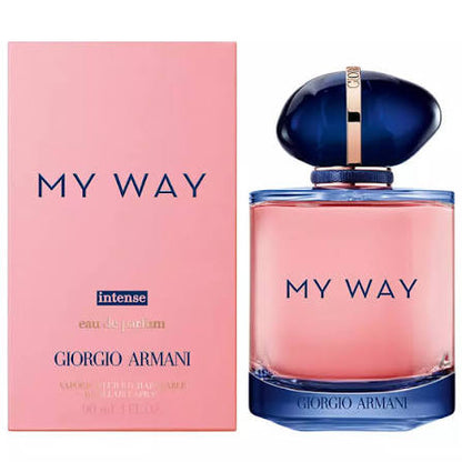Giorgio Armani 'My Way' perfume bottle and packaging on a white background