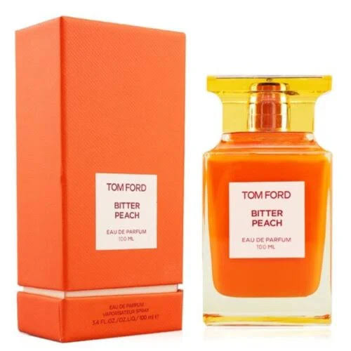 Tom Ford Bitter Peach perfume bottle and packaging on a white background