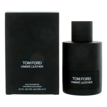 Tom Ford Ombre Leather perfume bottle and packaging on a white background